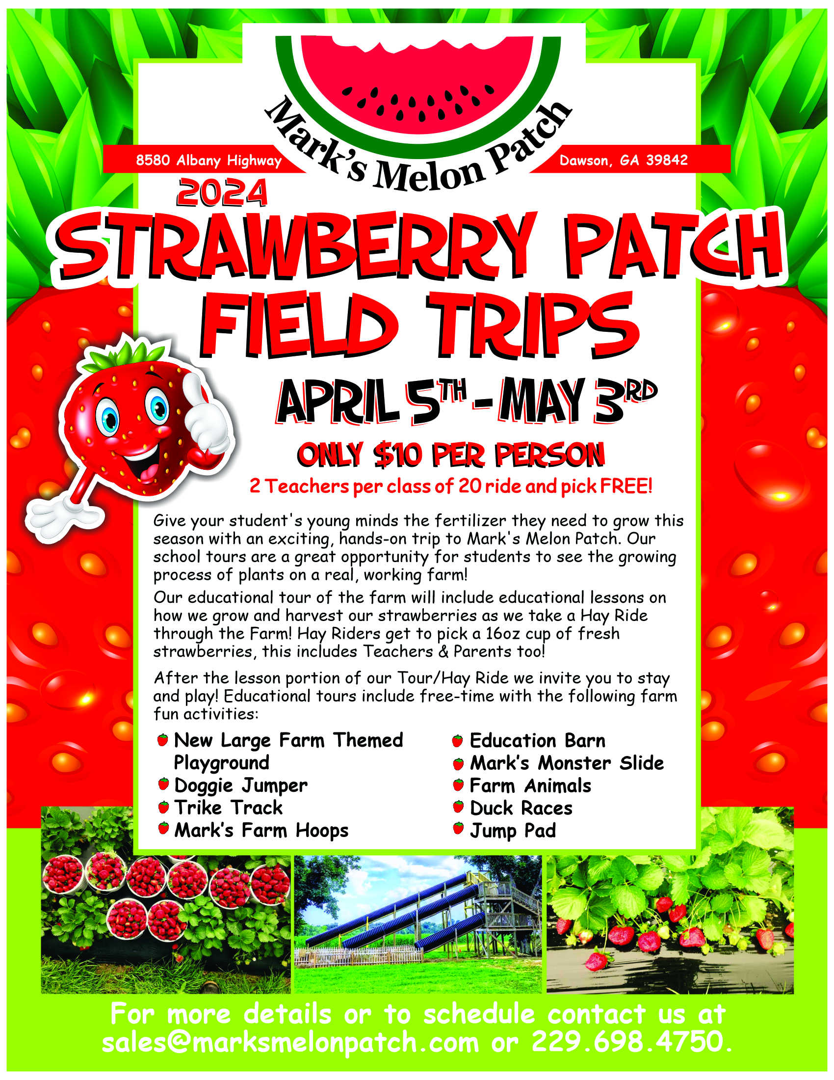 Educational School Tours at Mark's Melon Patch, melons, family fun